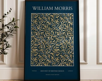 William Morris Art Print: Blue Willow Bough - Vintage Botanical