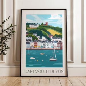 Dartmouth Devon Art Print - devon art print, devon travel print, dartmouth art print, dartmouth prints, devon decor, england decor, wall art