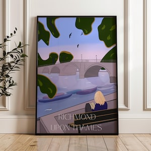 Richmond Upon Thames Art Print - richmond art print, richmond poster print, richmond a4 a3 a2 framed poster, unframed poster