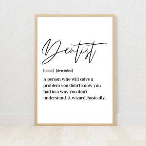 Dentist Wall Art Print, Dental Office Decor (Graduation Gift Digital Download)