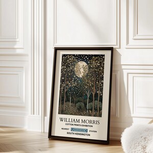 William Morris Moon Forest Print, Botanical Night Scene (A4 to A2) image 6