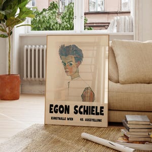 Egon Schiele Art Print - Egon Schiele Exhibition Poster, Classic Wall Decor for Home Gallery and Office Room Spaces, Art Museum Exhibition