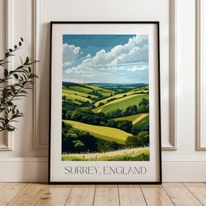 Surrey Art Print - surrey travel print, england travel print, england wall art, surrey wall art, guildford art print, box hill art print
