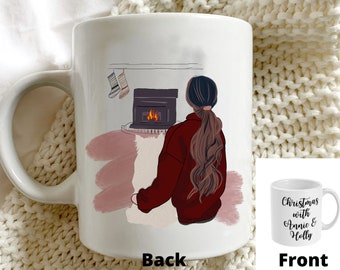 Personalised West Highland White Terrier & Girl Mug -Customised Gift, christmas gift for her, christmas gift for westie mum, westie mum gift