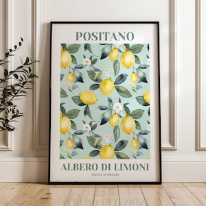 Impresión de arte de pared de limón Amalfi de Positano, arte moderno, impresión de pared de cocina, decoración del hogar, ideas de regalo, impresiones de pared, carteles, arte de pared, cocina