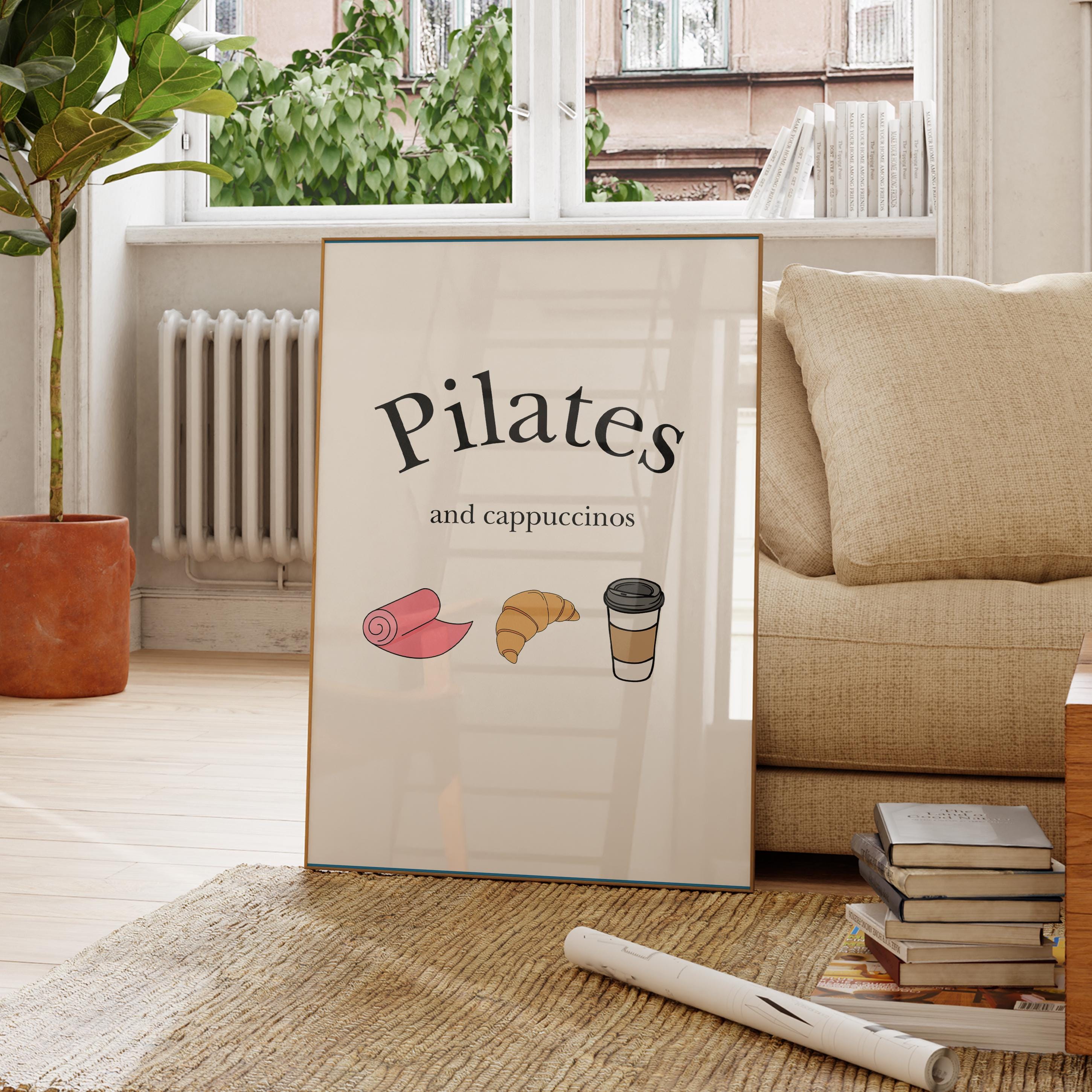 Pilates and Cappucchinos Art Print Pilates Wall Art, Pilates