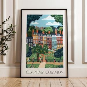 Clapham Common Art Print - clapham prints, clapham art print, clapham london wall art, common, south, north, junction, framed art prints