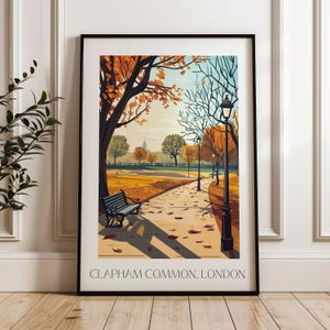 Clapham Common Travel Print - clapham poster, clapham wall art, clapham london, clapham common, clapham south, clapham north, sw4 art print