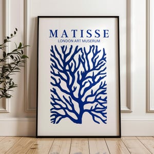 Matisse Navy Art Print - henri matisse art print, blue art print, blue minimalist wall art, navy art print, navy wall art, abstract prints