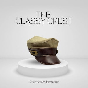 Handmade leather army hat