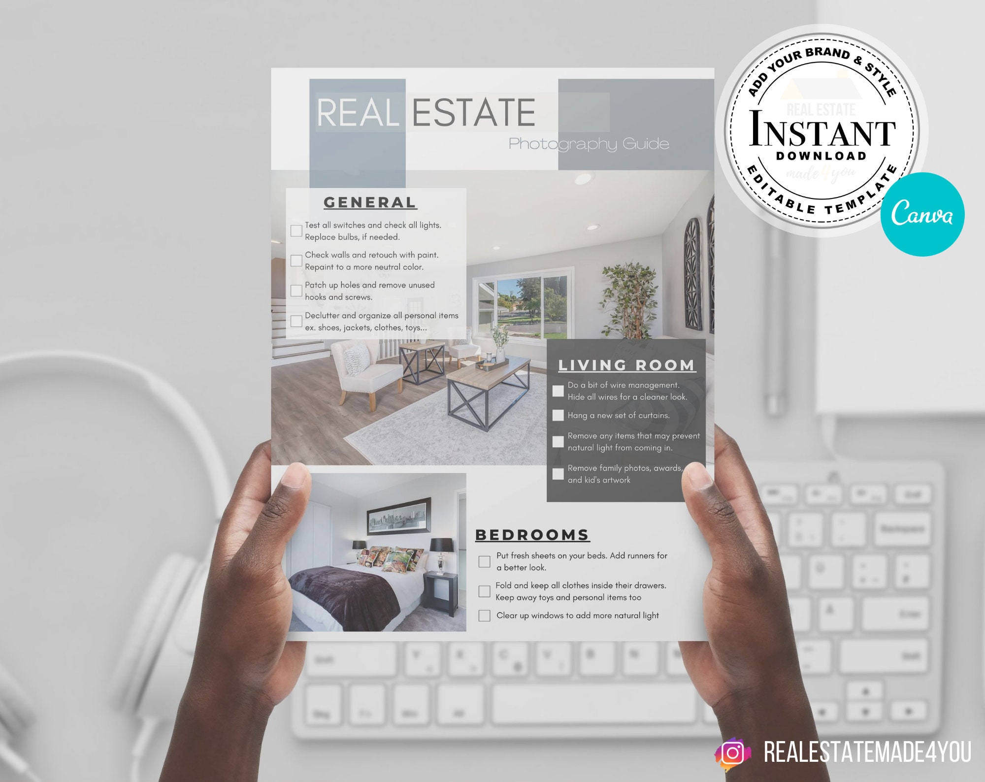 Real Estate Photography Preparation Guide Pre Listing Guide Etsy
