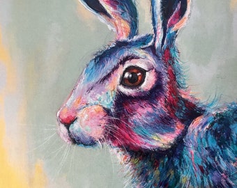 Hare print of an original painting