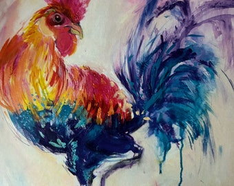 Cockerel print of an original painting