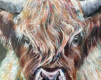 Highland Cow print of an original painting