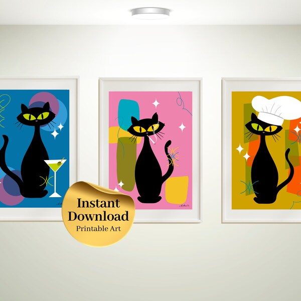 Atomic Cat Art - Etsy