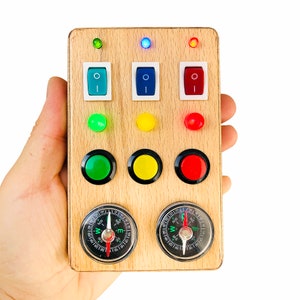Busy Board Montessori Baby Toy Travel Level Sensor for toddler LED light toy Sensory board Switch box Scout compass for kids activity board