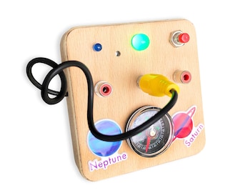 Montessori Baby Toy Travel Busy board for toddler LED light toy Sensory board Switch box RGB Led Socket Toy Jack Slot LED Panel Toy for Kids