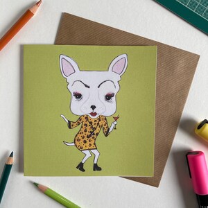 Carte illustrée de salutations pour chiens Party Chihuahua – Vierge à l’intérieur pour toute occasion ou célébration – Imprimée sur carte recyclée