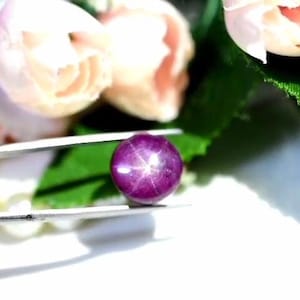 100 % naturlig sällsynt rubinstjärna utan värme cabochon ädelsten lös ädelsten för ring | Smyckestillverkningssten (13x13x8) AI 3748