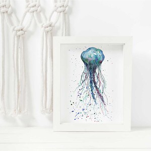 A4 PRINT “Don't be jelly!” Colourful jellyfish watercolour print, underwater deep sea creature wall art, unframed, beautiful print
