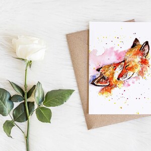 Foxy mumma! Mum and baby fox greeting card, handmade, watercolour and ink, new baby card, nursery, congratulations, mother's day card