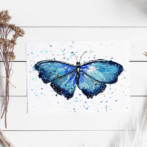 Breite deine Flügel aus und flieg! Schöne Schmetterling Aquarell Grußkarte, Aquarell und Tusche, Natur Karte, Glückwünsche, neuer Job