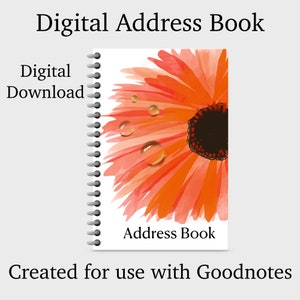 Digital Address Book | For use with Goodnotes | Instant download | Editable in Goodnotes | Hyperlinks | Contacts book |