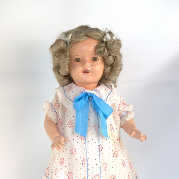 Eegee Goldberger "Miss Charming" Shirley Temple Look Alike Walker Doll, 20" ca 1936