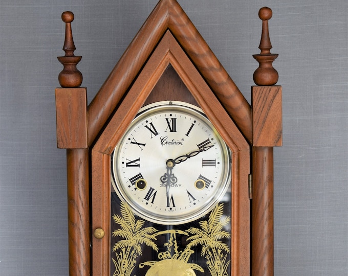Vintage Centurion 35 Day Key Wind Pendulum Steeple Clock Working Etsy