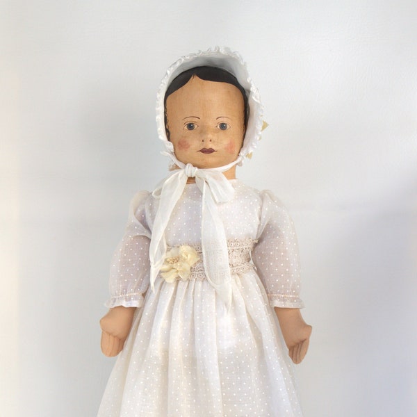 Vintage Crystal Moshier Izannah Walker Artist Doll, Signed, 22"