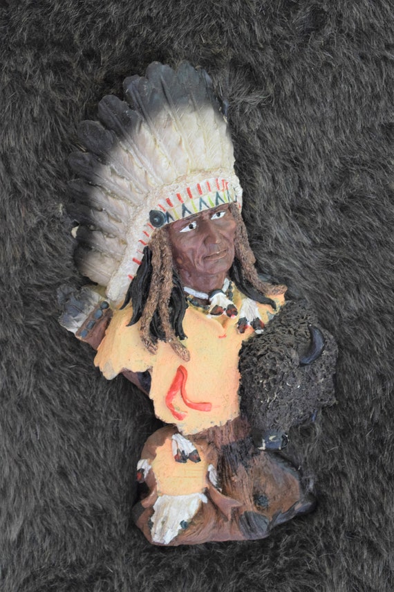 Large Vintage Native American Mandella / Shield With Indian Figure