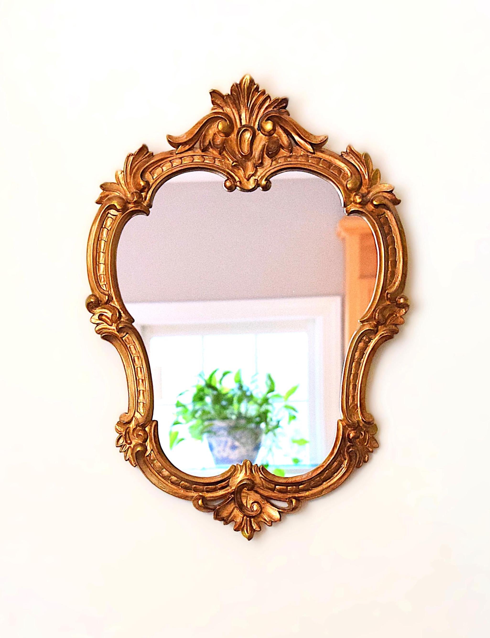 ヴィンテージ イタリアン ロココ スタイル 金箔彫刻木製ミラー、20