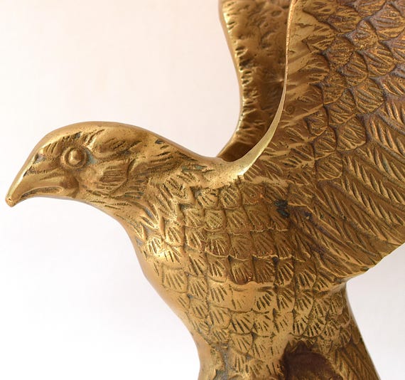 【Brass Eagle Statue】真鍮　イーグル　置物　ミッドセンチュリー Mid Century Solid Brass Eagle, 11