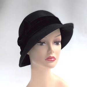 fancy bow downturned brim ~ black main image 0