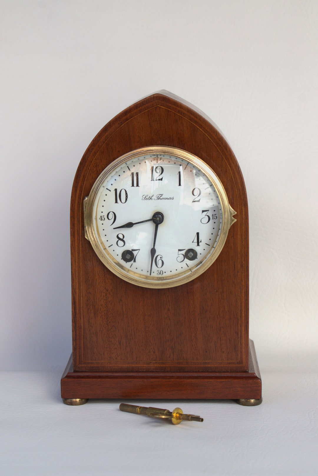 Seth Thomas Mahogany Beehive Clock, Ca 1913, 8 Day Time Strike, Gong