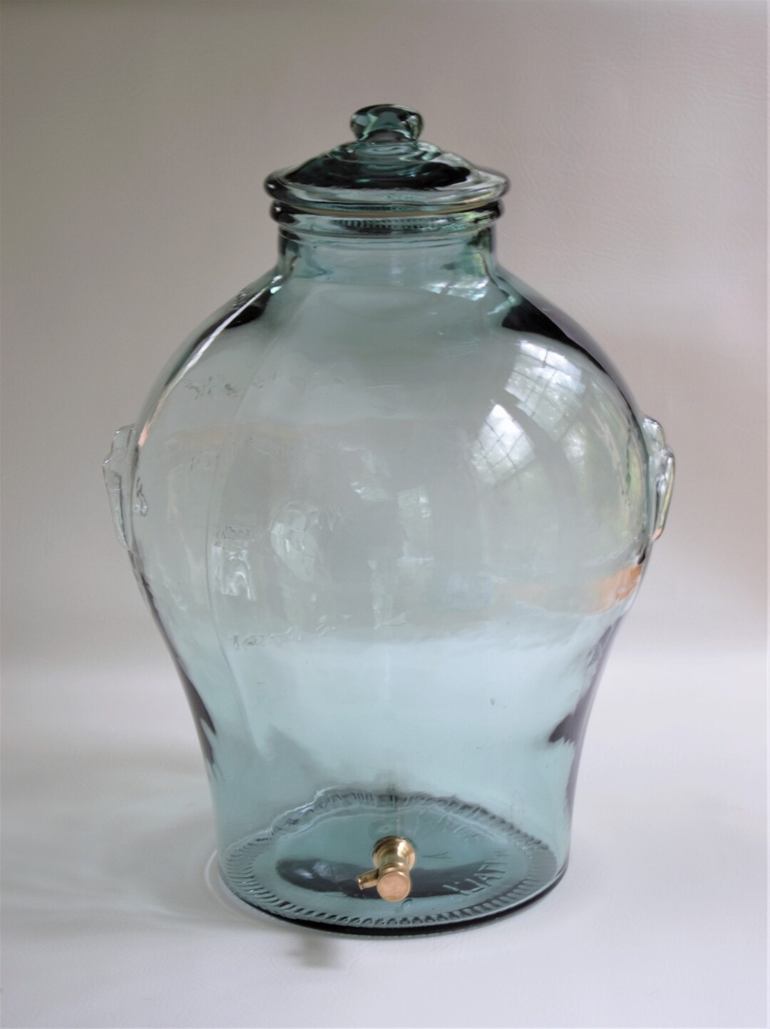 Vintage SVE 5 Gallon Lidded Green Glass Beverage Dispenser Etsy