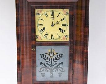 Early E.N. Welch 30 Hour Pendulum Ogee Shelf Clock- Working 19 x 12
