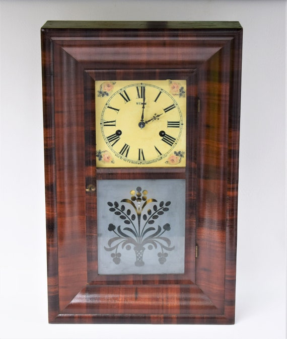 E. N. Welch Mfg. Co. Dolar　アンティーク時計 Early E.N. Welch 30 Hour Pendulum Ogee Shelf Clock- Working 19 X