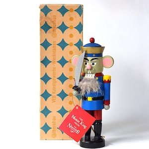 The Mouse King, GDR Expertic Erzgebirgische Volkskunst German Nutcracker, With Original Box And Tag, 10"