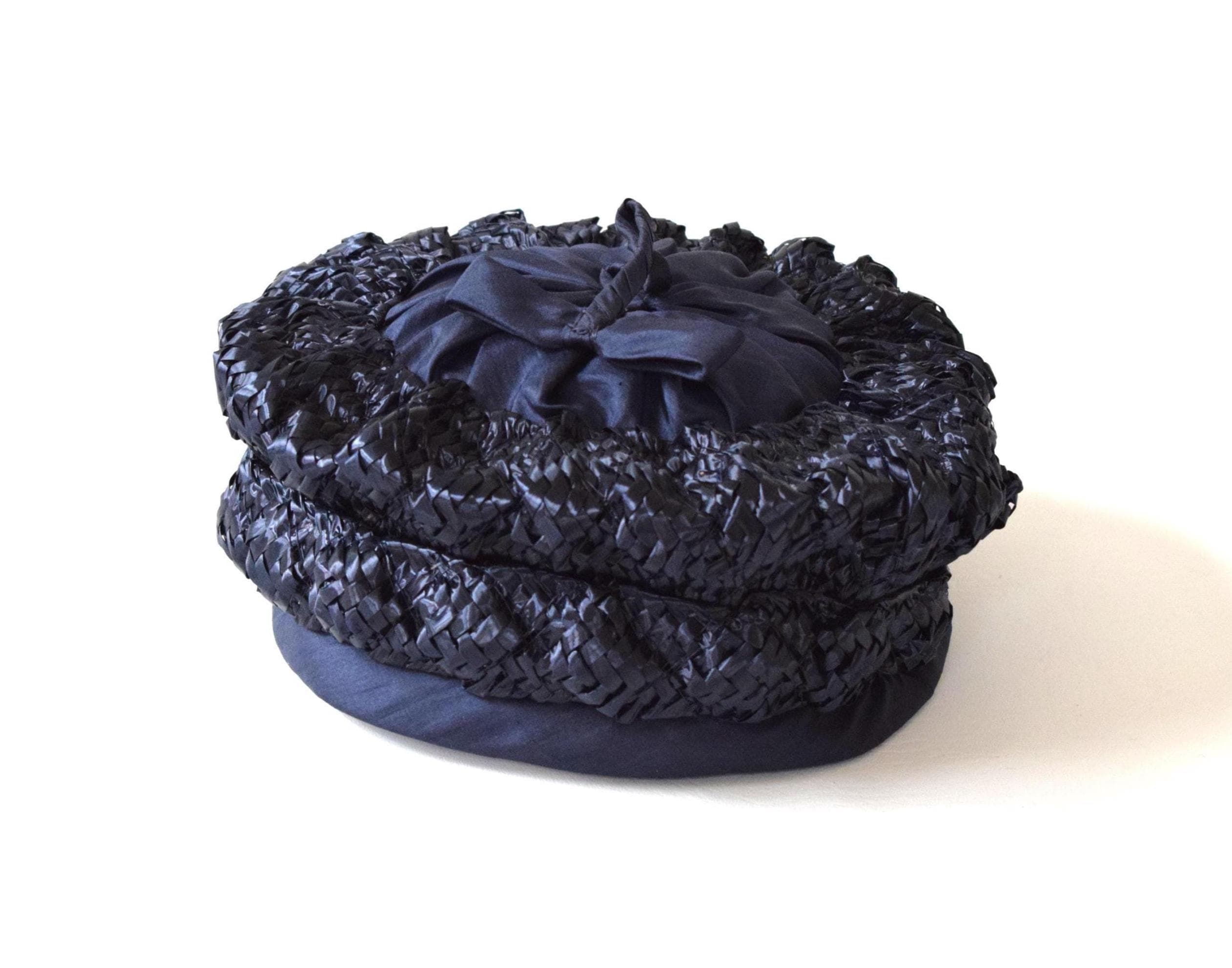1960s Gwenn Pennington Bee Hive Hat Magenta Blue Green Velvet Turban Church Lady Purple Velvet Vintage Hats for Women for sale | eBay main image 4