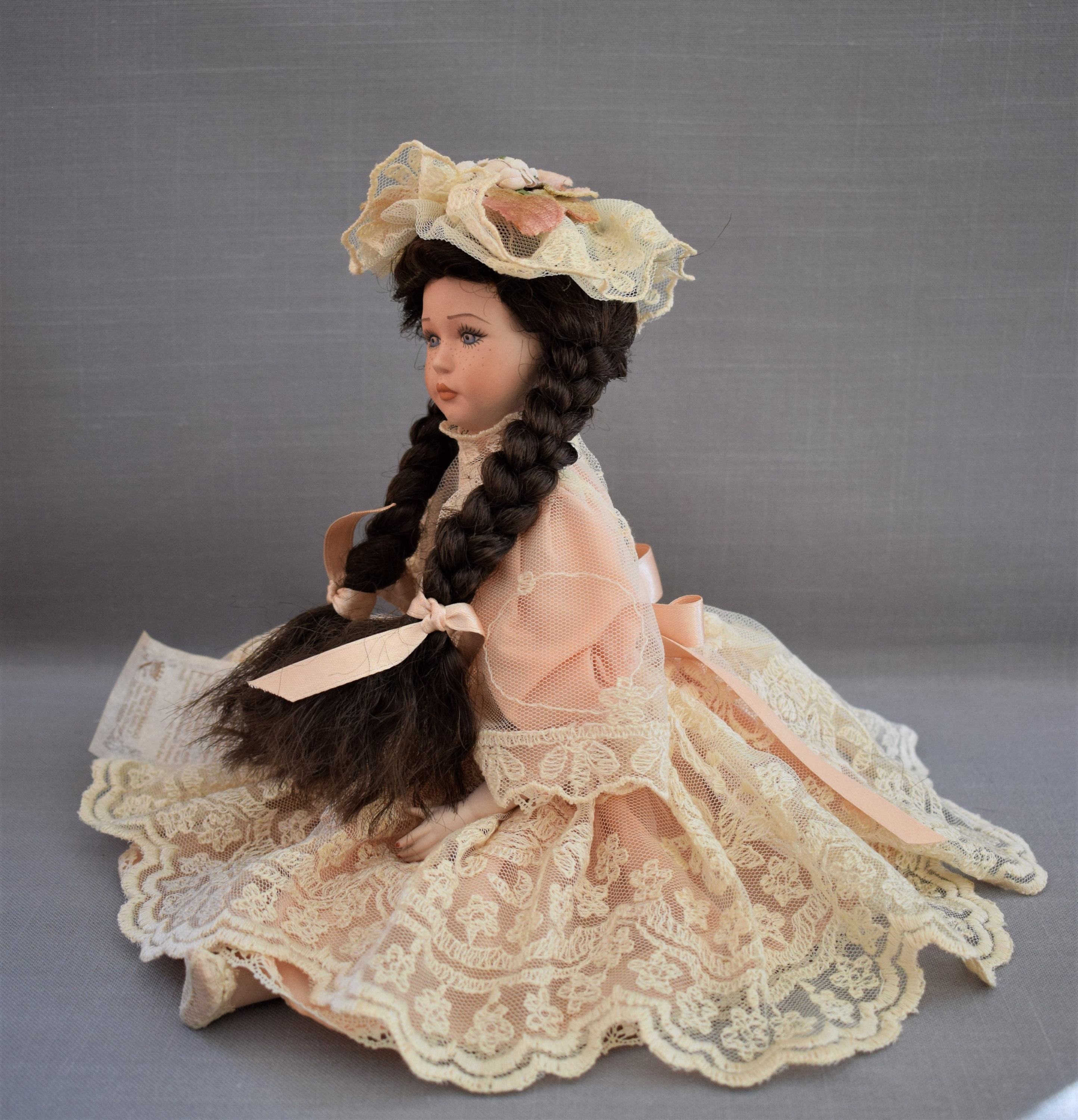 Creazioni Marigio,italy, Biscuit Porcelain Jointed Doll With