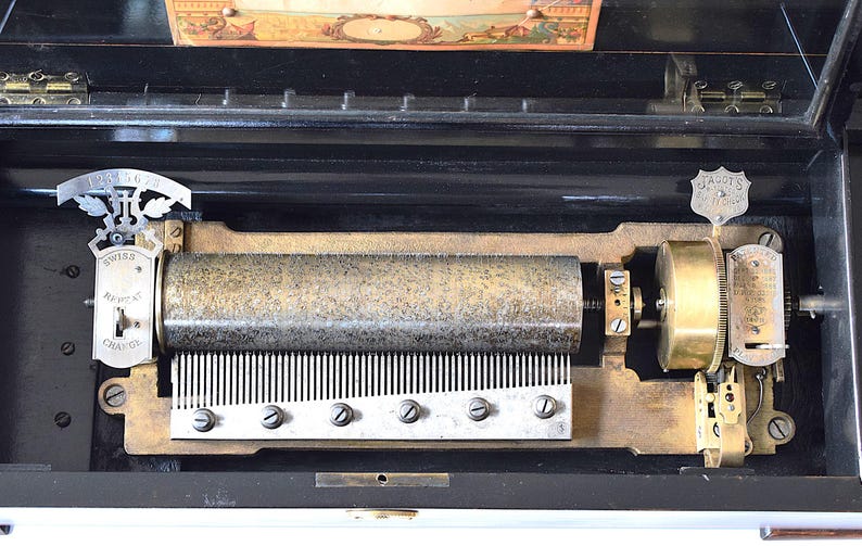 Zither Sound Box 19th Century Swiss Made Piccolo Zither Music Box With 8 Songs and ...