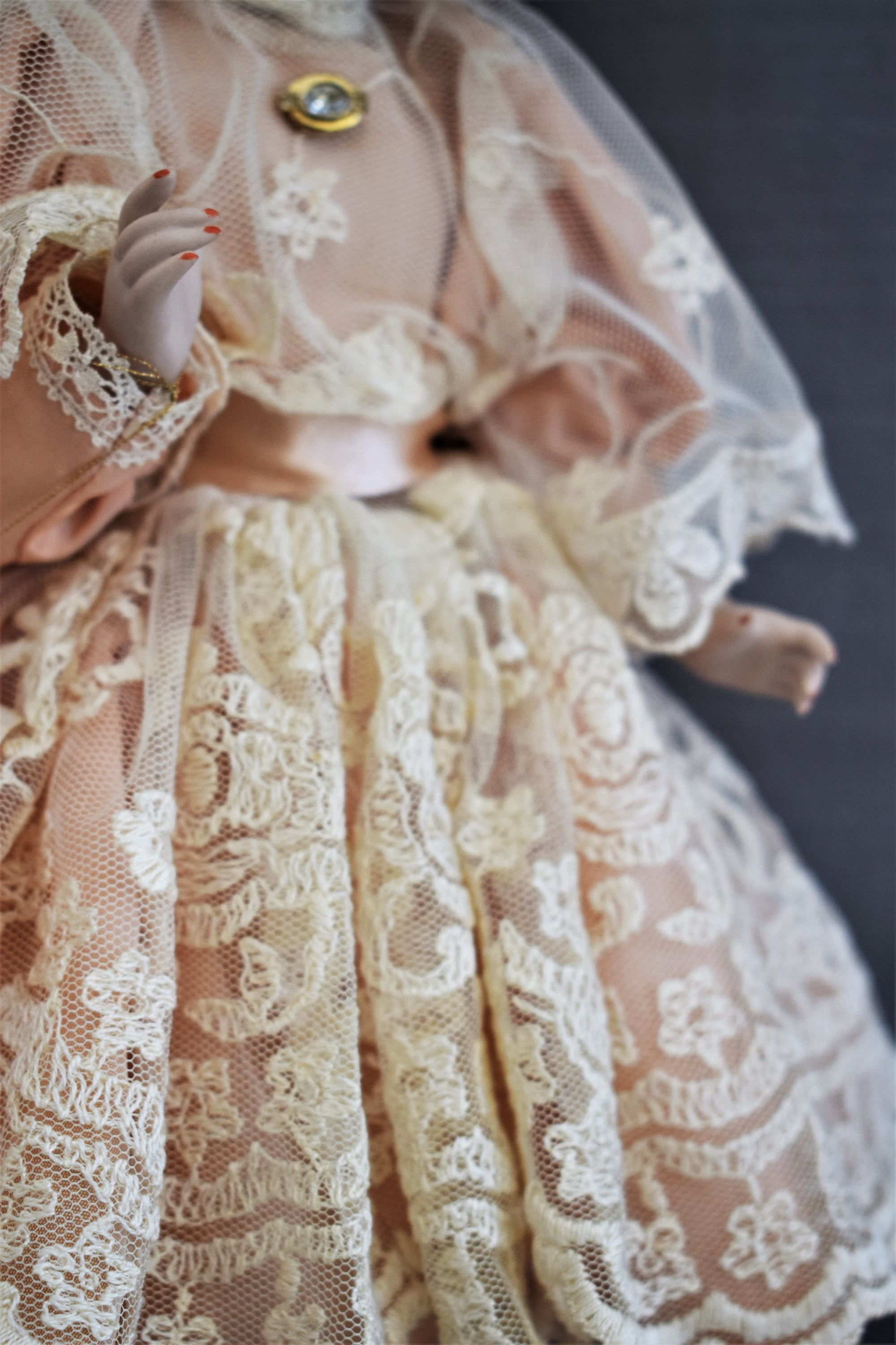 Creazioni Marigio,italy, Biscuit Porcelain Jointed Doll With