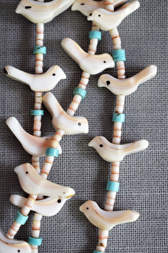 HUGE Santo Domingo Kewa Pueblo Hand Carved Jasper Animal Fetish Necklace