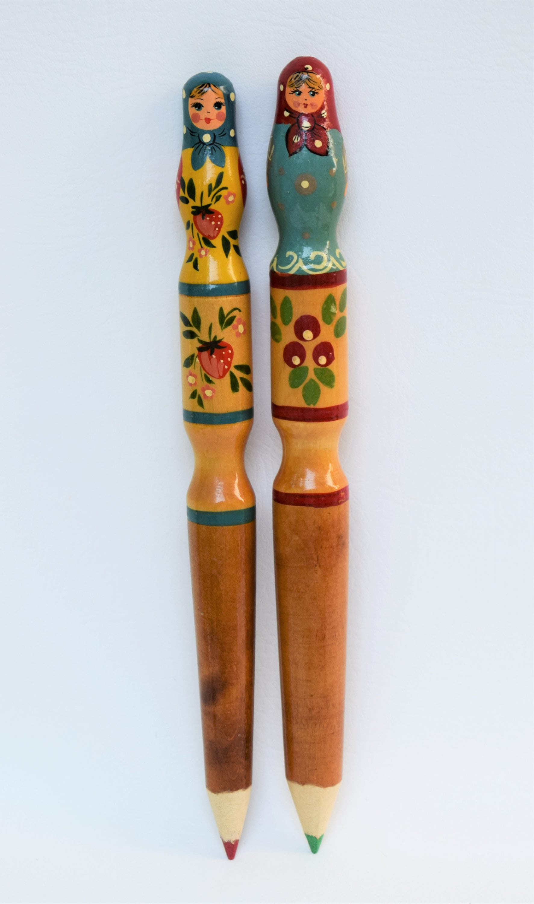 Pair of Russian (USSR) Matryoshka Colored Pencils, 12