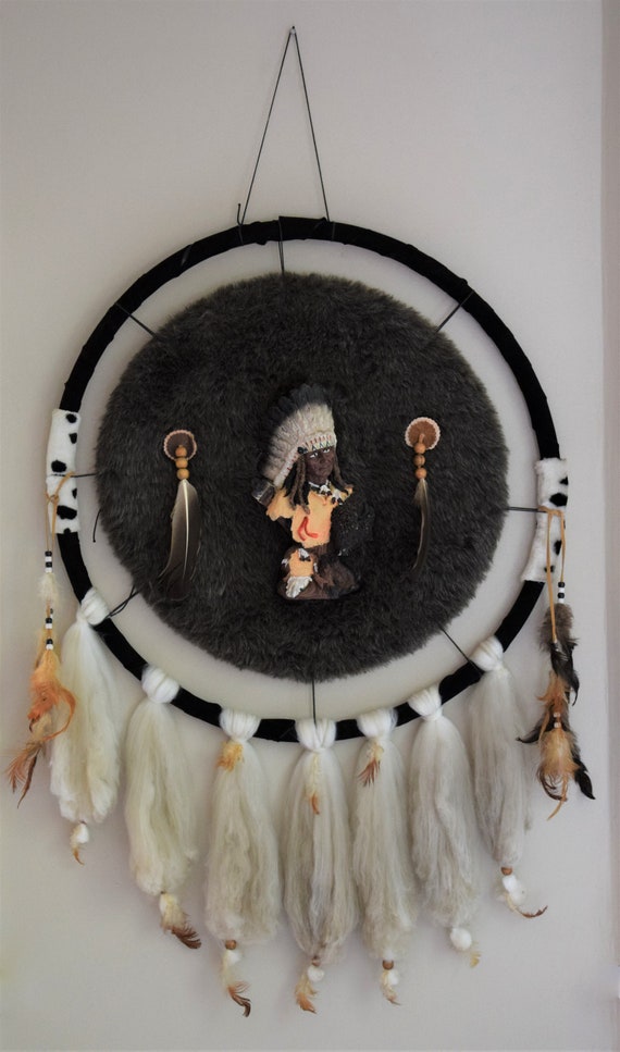 大型ヴィンテージネイティブアメリカンマンデラ/シールド