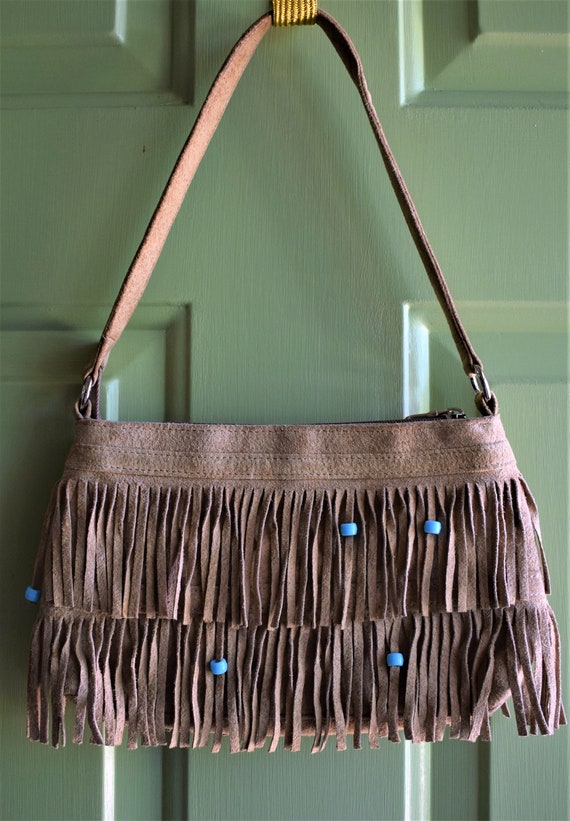 Vintage Wilson's Leather Suede Fringe Hand Bag