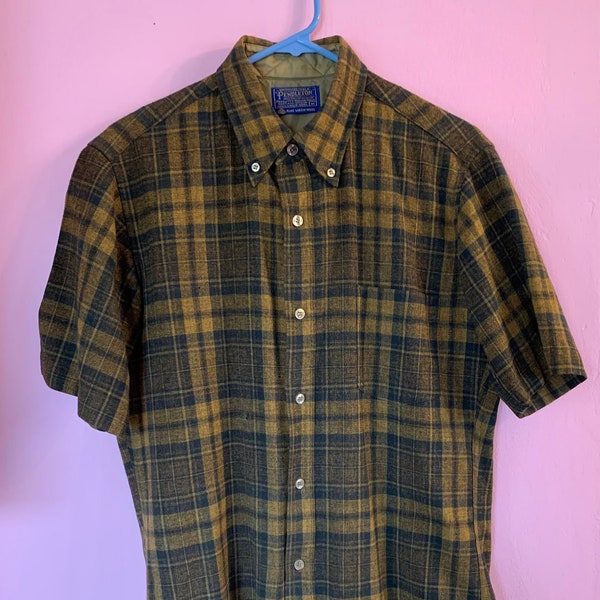 Mustard Plaid Shirt Etsy