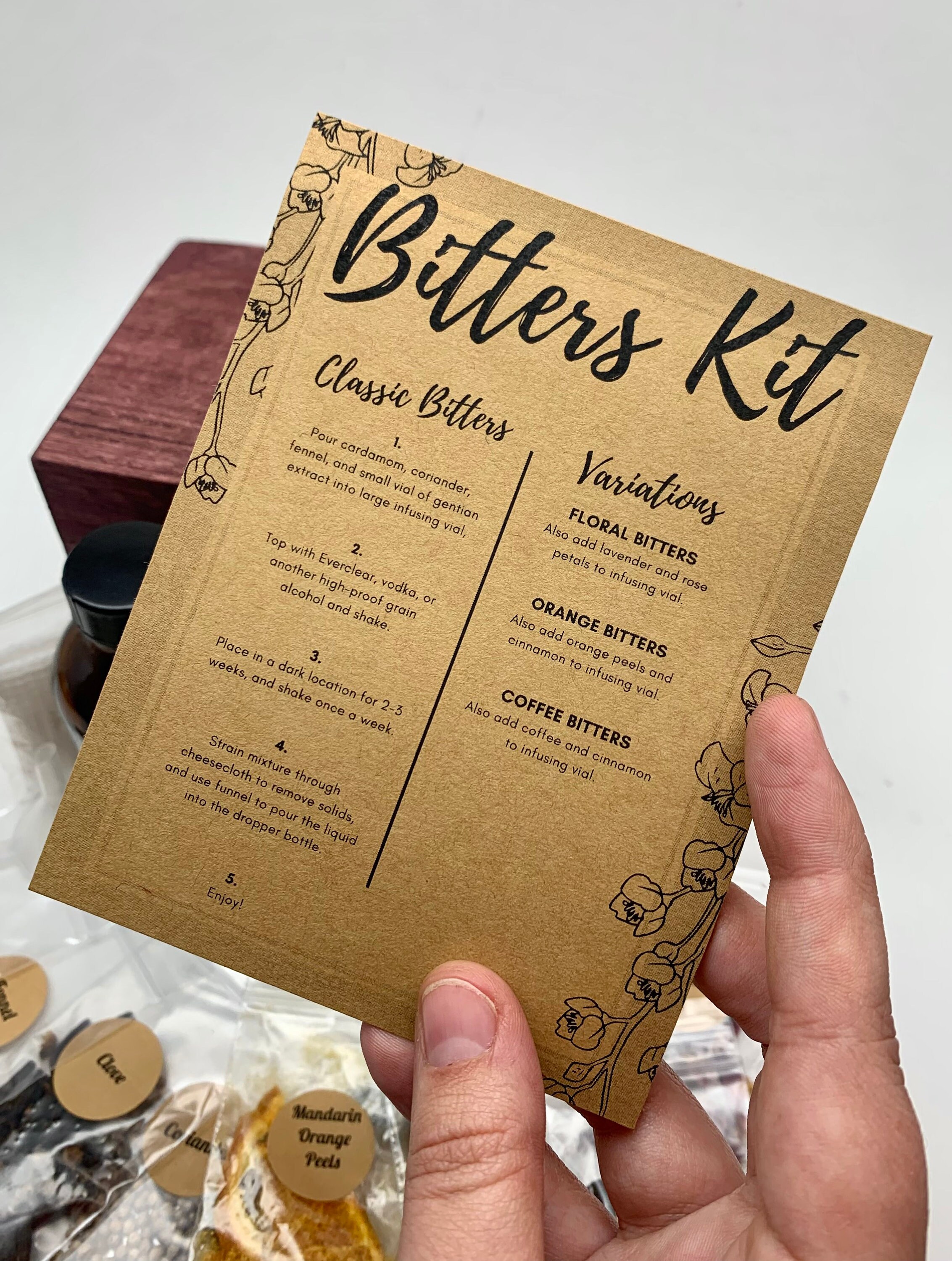 DIY Custom Cocktail Bitters Kit With Wood Gift Box Option - Etsy