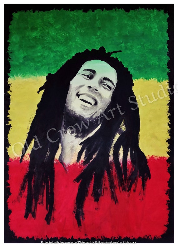 Bob Marley ORIGINAL watercolor painting, reggae, fine art, poster, aquarelle